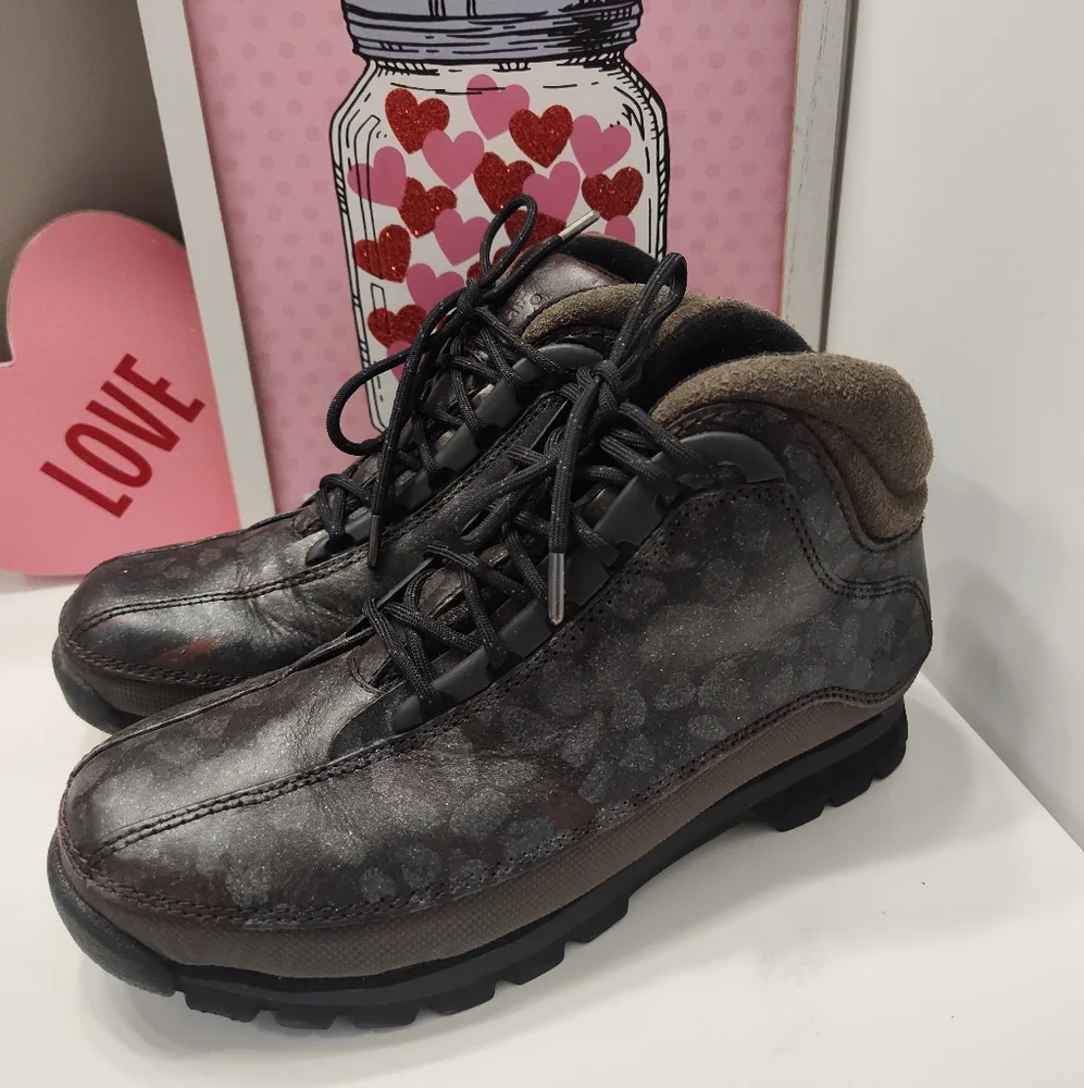 🖤 Vintage Y2K Timberland Euro Hiker Multicolor Lace Up Ankle Boots, Black, 7 - Picture 3 of 16